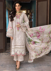 3 Piece - Unstitched Lawn Chicken Kari Embroidery Suit EL-12