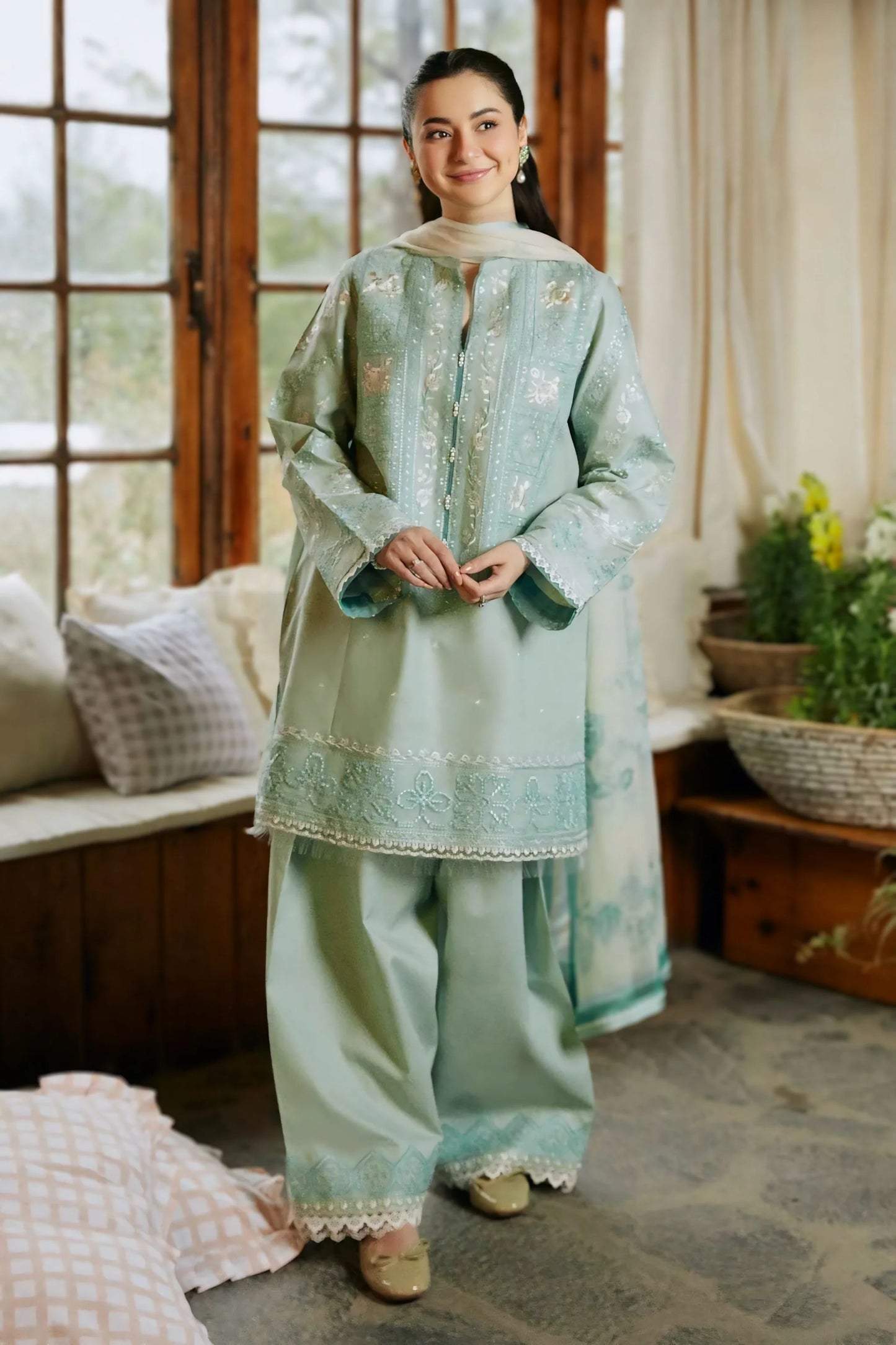 ZS 49-3 Piece - Unstitched Fully Embroided Lawn Fabric