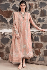 3 Piece Unstitched Heavy Embroidered Lawn Suit ( Heavy Embroidered Cotton Net Dupatta ) QL-2785