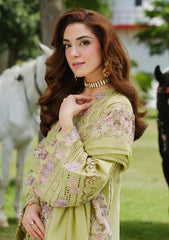 3 Piece - Unstitched Fully Embroidered Lawn Fabric EL-2720