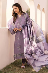 3 Piece Unstitched Embroidered Lawn Suit ( Printed Lawn Dupatta ) BQ-210
