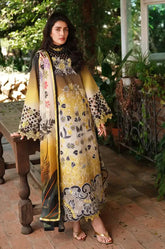 3 Piece Unstitched Embroidered Lawn Suit ( Printed Lawn Dupatta ) MB-206