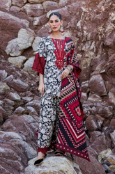 3 Piece - Unstitched Digital Printed Khaddar Fabric With Khaddar Shawl BQ-34