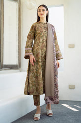3 Piece - Unstitched Digital Printed Khaddar Fabric BK-177