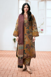 3 Piece - Unstitched Digital Printed Khaddar Fabric BQ-01