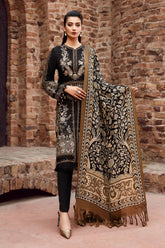 Dhanak - 3 Piece Unstitched Fully Embroided Dhanak Fabric With wool shawl MB-1160