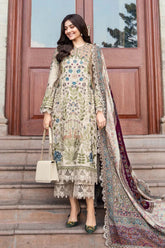 3 Piece - Unstitched Fully Embroidered Dhanak Fabric MB-555