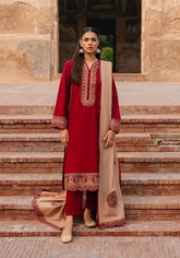 3 Piece- Unstitched Fully Embroided Dhanak Fabric ZK-970