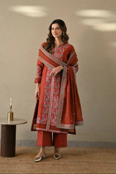 3 Piece - Unstitched Fully Embroidered Dhanak Fabric CO-635