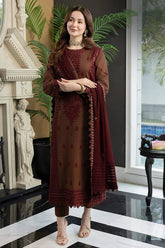 3 Piece - Unstitched Fully Embroidered Dhanak Fabric AJ-56