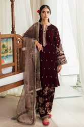 Luxury Velvet Embroidered Dress