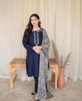 3 Piece - Unstitched Embroided Dhanak Fabric MB-830