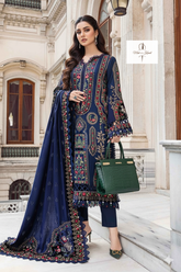 3 Piece - Unstitched Fully Embroidered Dhanak Fabric MB-965