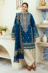 3 Piece - Unstitched Fully Embroided Dhanak Fabric ZS 50