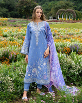 3 Piece - Unstitched Embroidered Lawn Fabric MS-2795