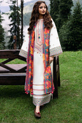 3 Piece - Unstitched Fully Embroidered Lawn Fabric QL-2690