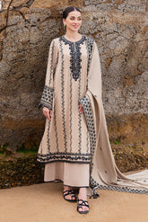 3 Piece - Unstitched Fully Embroidered Dhanak Fabric AJ-950