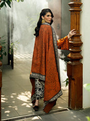 3 Pcs Digital Printed Lawn Shirt Trouser and Dupatta with Embroidered Patches