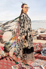 3 Pcs Digital Printed Lawn Shirt Trouser and Dupatta with Embroidered Patches