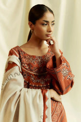 3 Piece Embroidered Lawn Suit with Digital Printed Polly Lawn Dupatta ZS-2555B