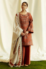 3 Piece Embroidered Lawn Suit with Digital Printed Polly Lawn Dupatta ZS-2555B