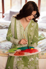 3 Piece Embroidered Lawn Suit with Embroided Lawn Dopatta ZL-2525