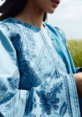 3 Piece Lawn Embroidered Suit With Printed Voil Dupatta ZS-2555
