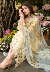 3 Piece Embroidered Lawn Suit with Printed Voil lawn Dupatta MS-2570