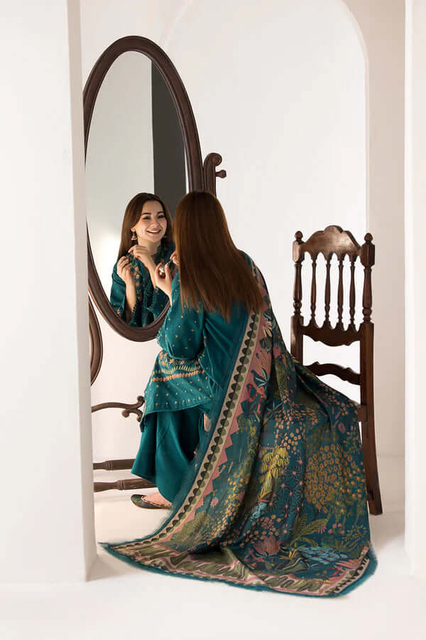 SN-61L 3 Piece Embroidered Lawn Dress with Printed Poly Lawn Dupatta