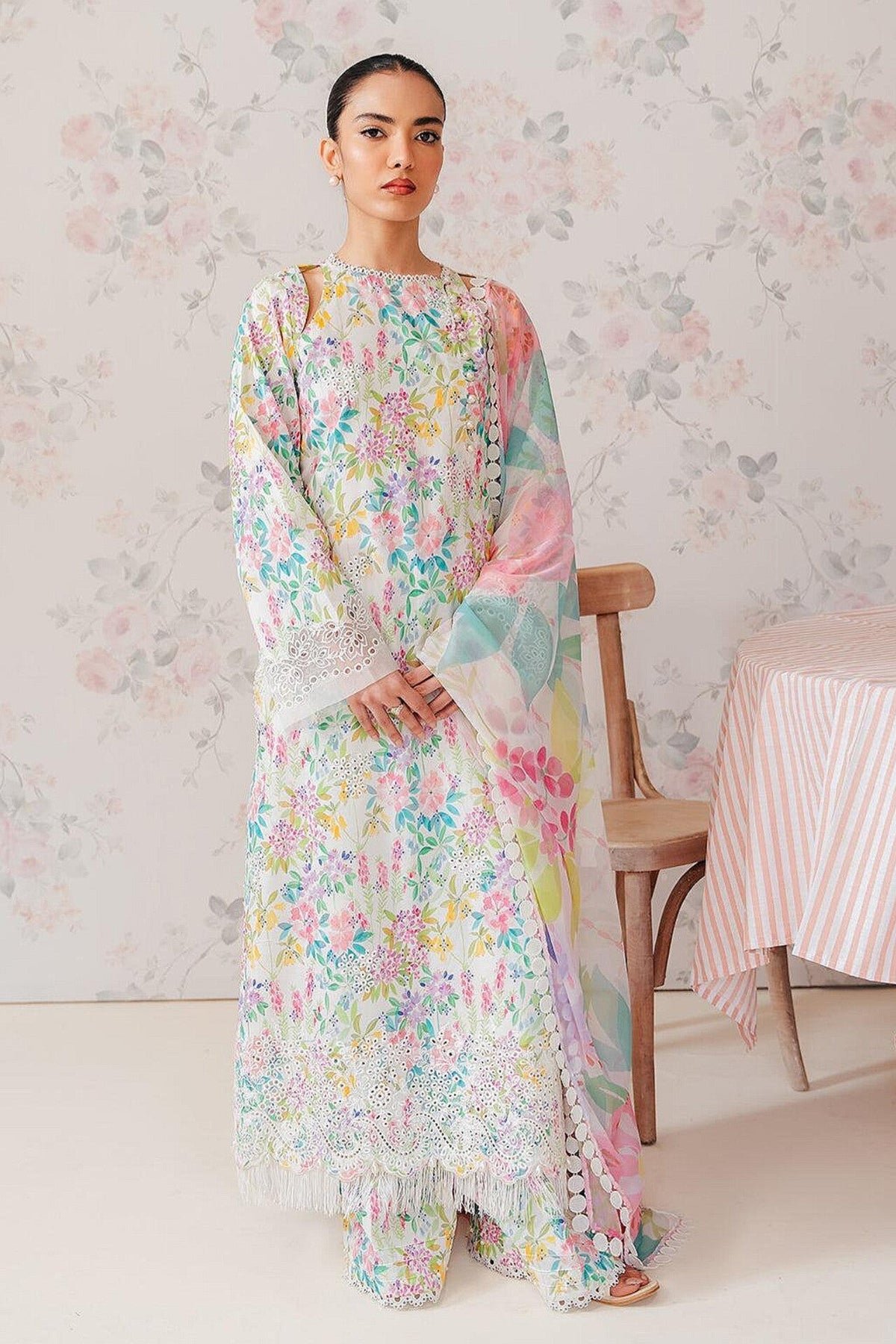 3 Piece - Unstitched Chicken Kari Digital Printed Lawn Fabric AF-70
