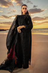3 Pc Embroidered Lawn Shirt with Embroidered Organza Dupatta With Patches KH-2640