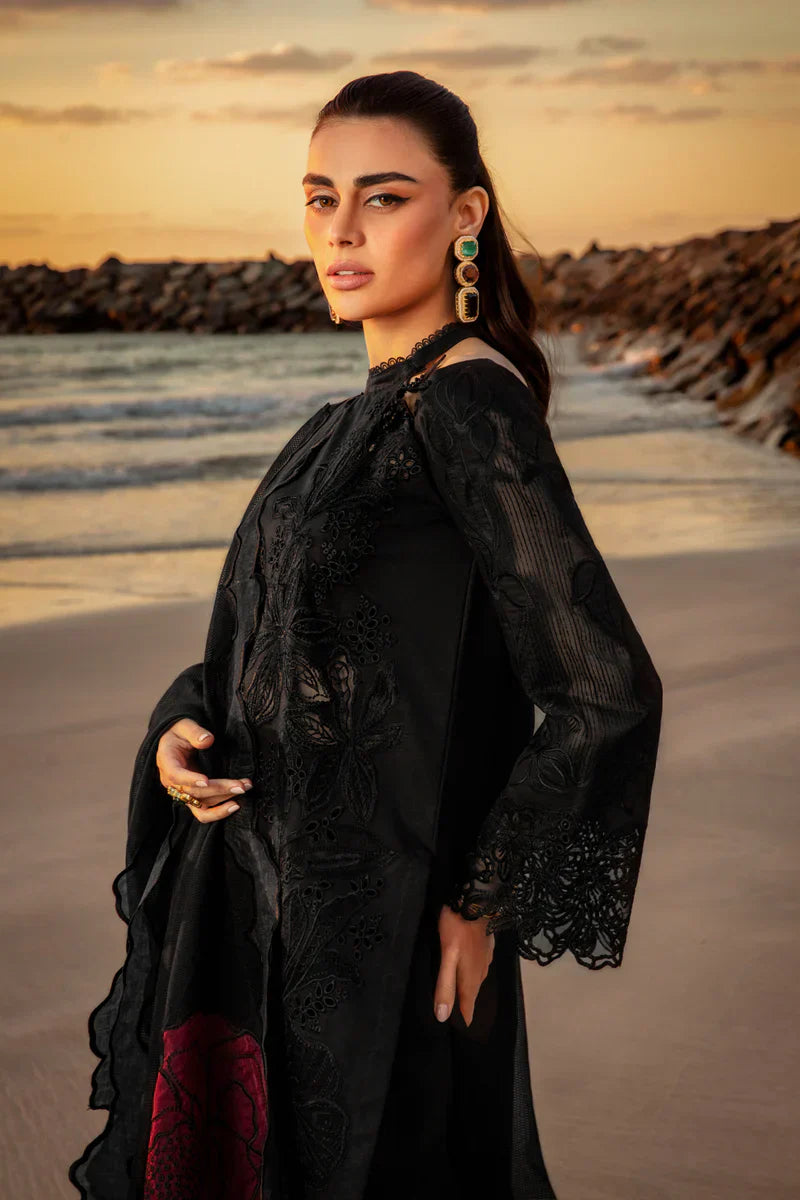 3 Pc Embroidered Lawn Shirt with Embroidered Organza Dupatta With Patches KH-2640