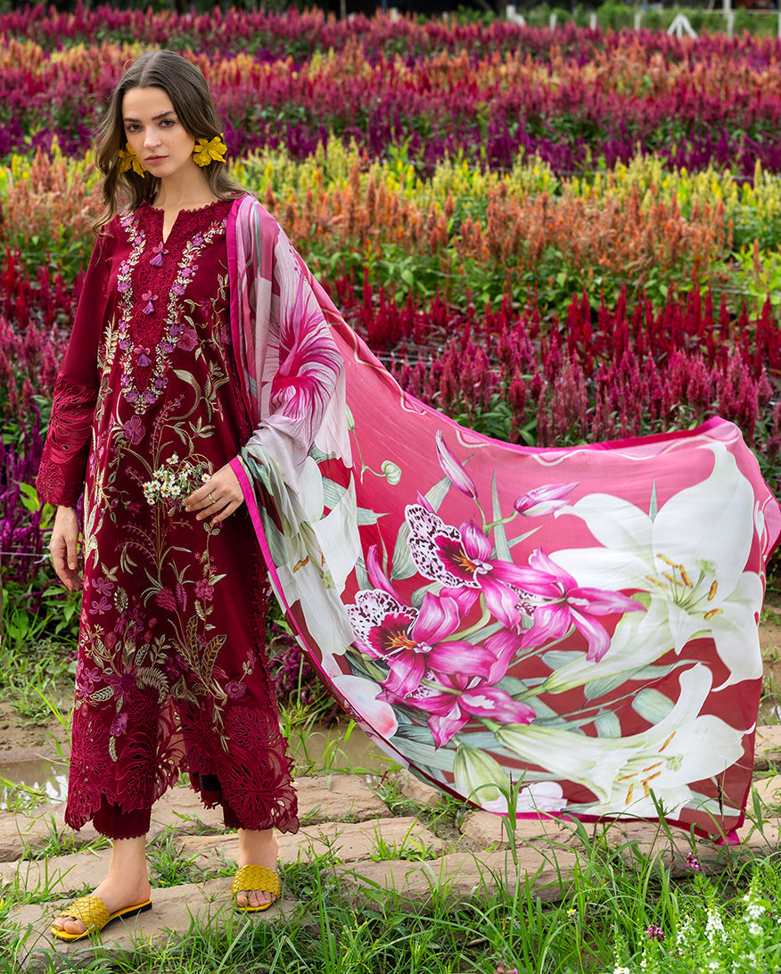 3 Piece - Unstitched Luxury Embroidered Lawn Fabric MS-2750