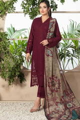 3 Piece - Unstitched chicken kari Embroided Lawn Suit CR-806