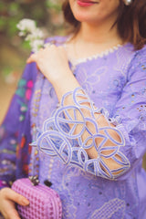 3 Piece - Unstitched Fully Embroided Lawn Fabric With Silk Dupatta MS-04