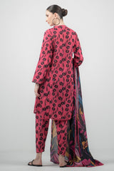 BQ 108-Lawn Stuff 3 Piece Digital Printed Stemped Article With Monar Dupatta