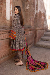 3 Piece - Digital Printed Unstitched Lawn Suit MB-112