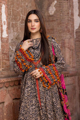 3 Piece - Digital Printed Unstitched Lawn Suit MB-112