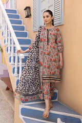 3 Piece - Unstitched Digital Printed Lawn Suit CH-08