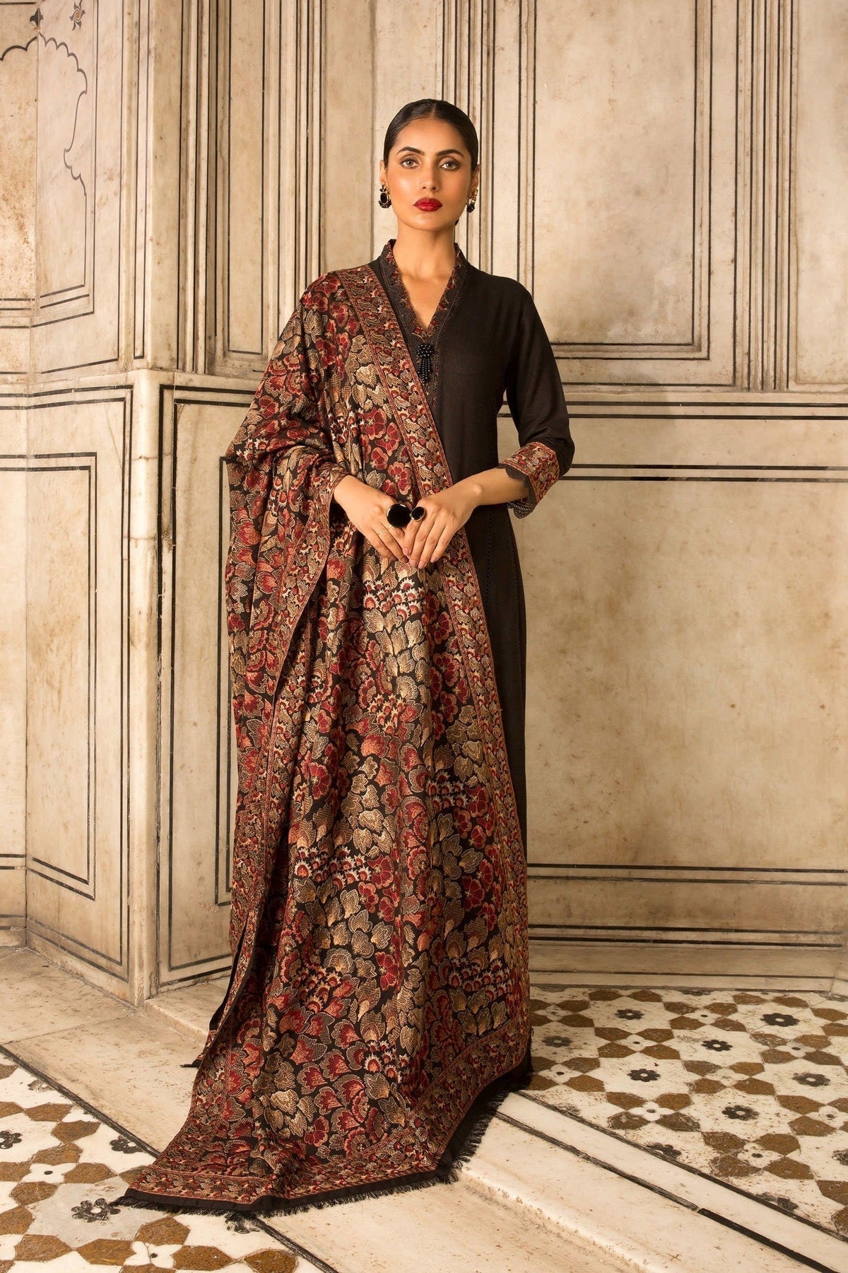 3 Piece - Unstitched Heavy Embroided Dhanak Suit BR-865
