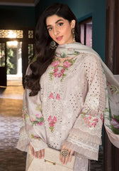 EL 12-3 Piece  Heavy Embroidered Chicken Kari Lawn Suit ( Printed Silk Dupatta )