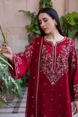3 Piece Unstitched Heavy Embroidered Lawn Suit ( Full Embroidered Chiffon Dupatta ) BT-2700