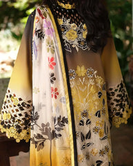 3 Piece Unstitched Embroidered Lawn Suit ( Printed Lawn Dupatta ) MB-206
