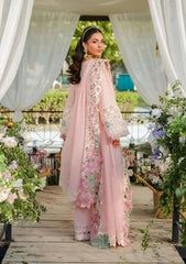 3 Piece Unstitched Heavy Embroidered Chickan Kari Lawn Suit ( Four-sided Embroidered Cotton Net Dupatta )