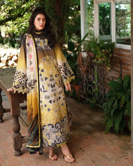 3 Piece Unstitched Embroidered Lawn Suit ( Printed Lawn Dupatta ) MB-206