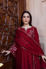 3 Piece Unstitched Heavy Embroidered Lawn Suit ( Full Embroidered Chiffon Dupatta ) BT-2700