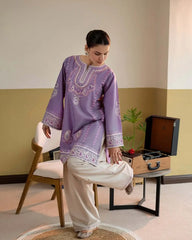 2 Piece Unstitched Heavy Embroidered Lawn Suit MB-2825