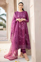 3 Piece Unstitched Heavy Embroidered Lawn Suit With Full Embroidered Organza Dupatta CS-84