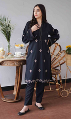 Dhanak - 3 Piece Unstitched Embroidered Dhanak Fabric With Dhanak Shawl BT-1135
