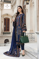 3 Piece - Unstitched Fully Embroidered Dhanak Fabric MB-965